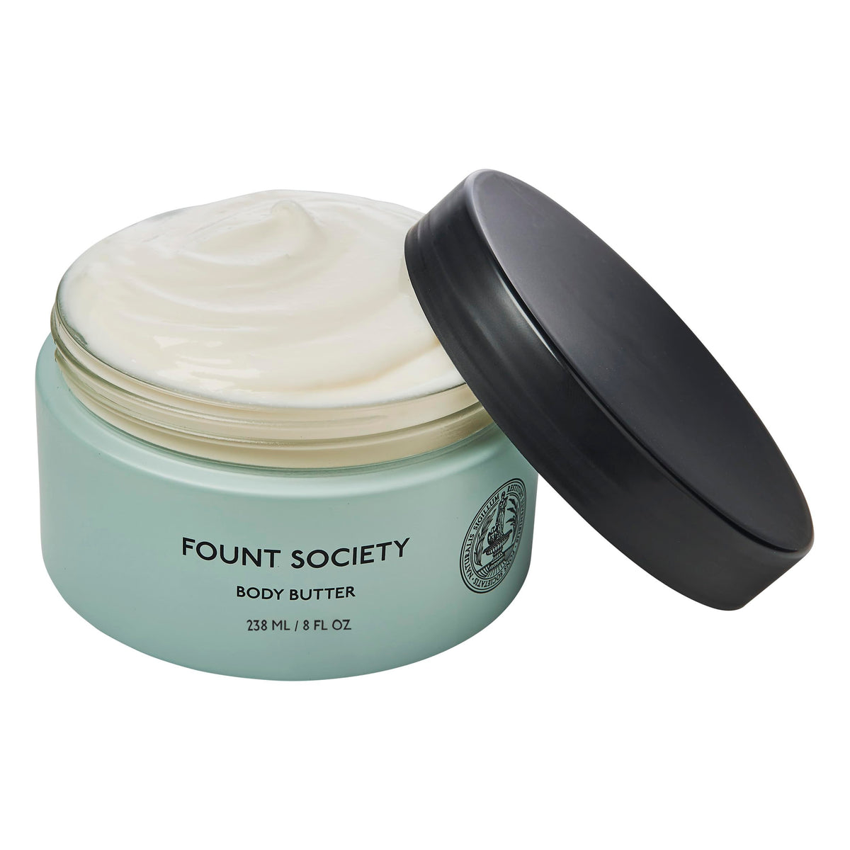 Fount Society Body Butter jar close-up for fragrance-free hydration and everyday care