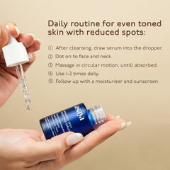 Niacinamide and Alpha Arbutin focus on even skin tone in ASAYAA serum.