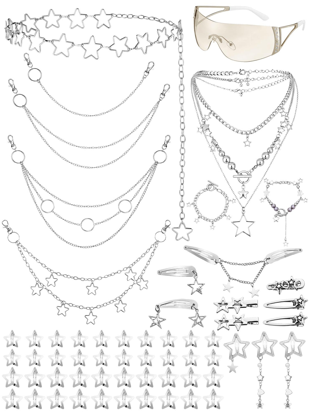 Fourluoo Y2K star hair clips for chic daily styling