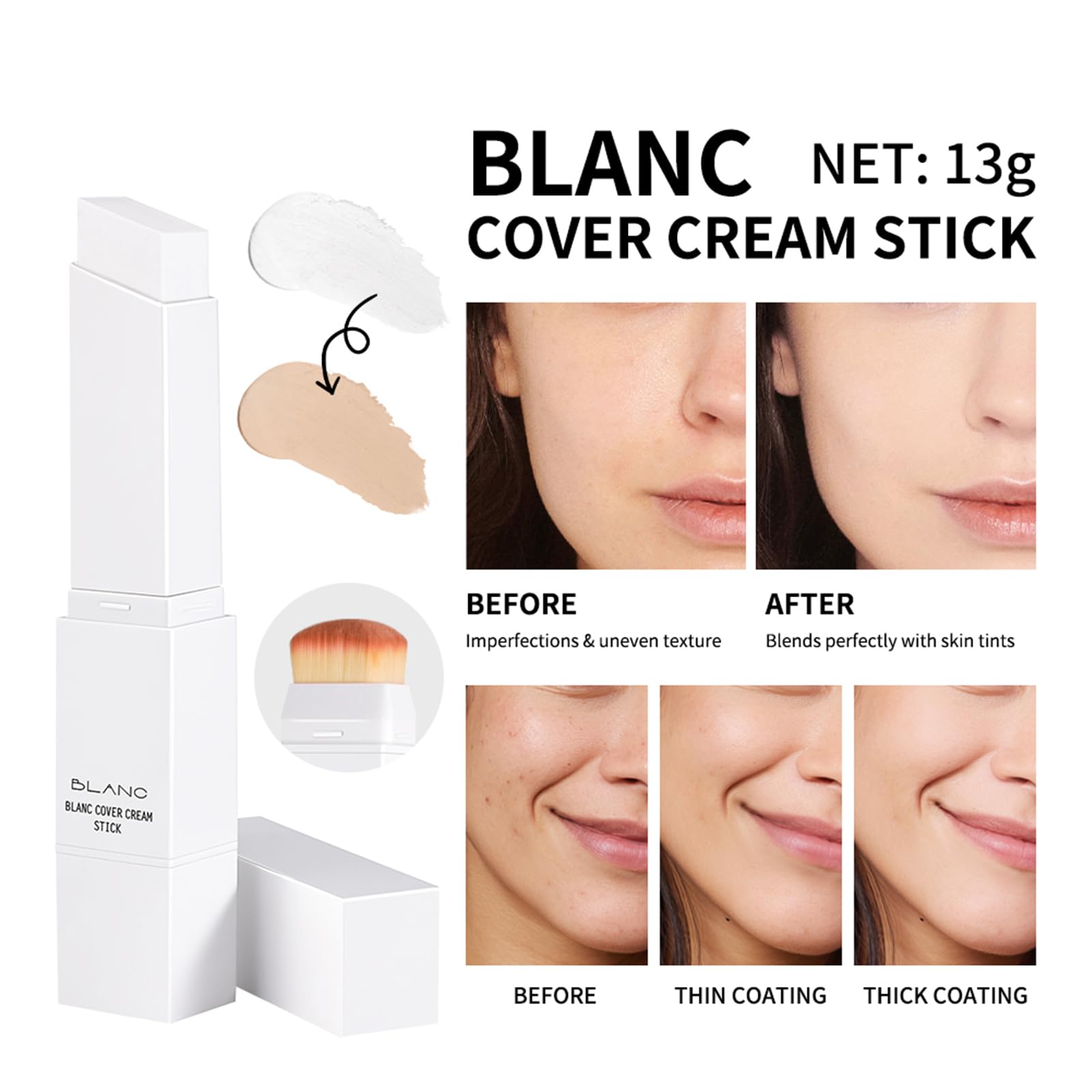 Fovcos Blanc Cover Cream Stick convenient on-the-go use.