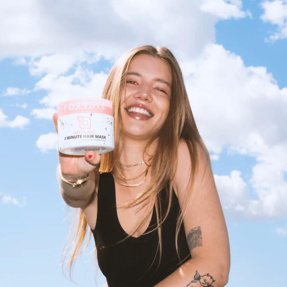 Product packaging showcases cruelty-free and vegan branding.