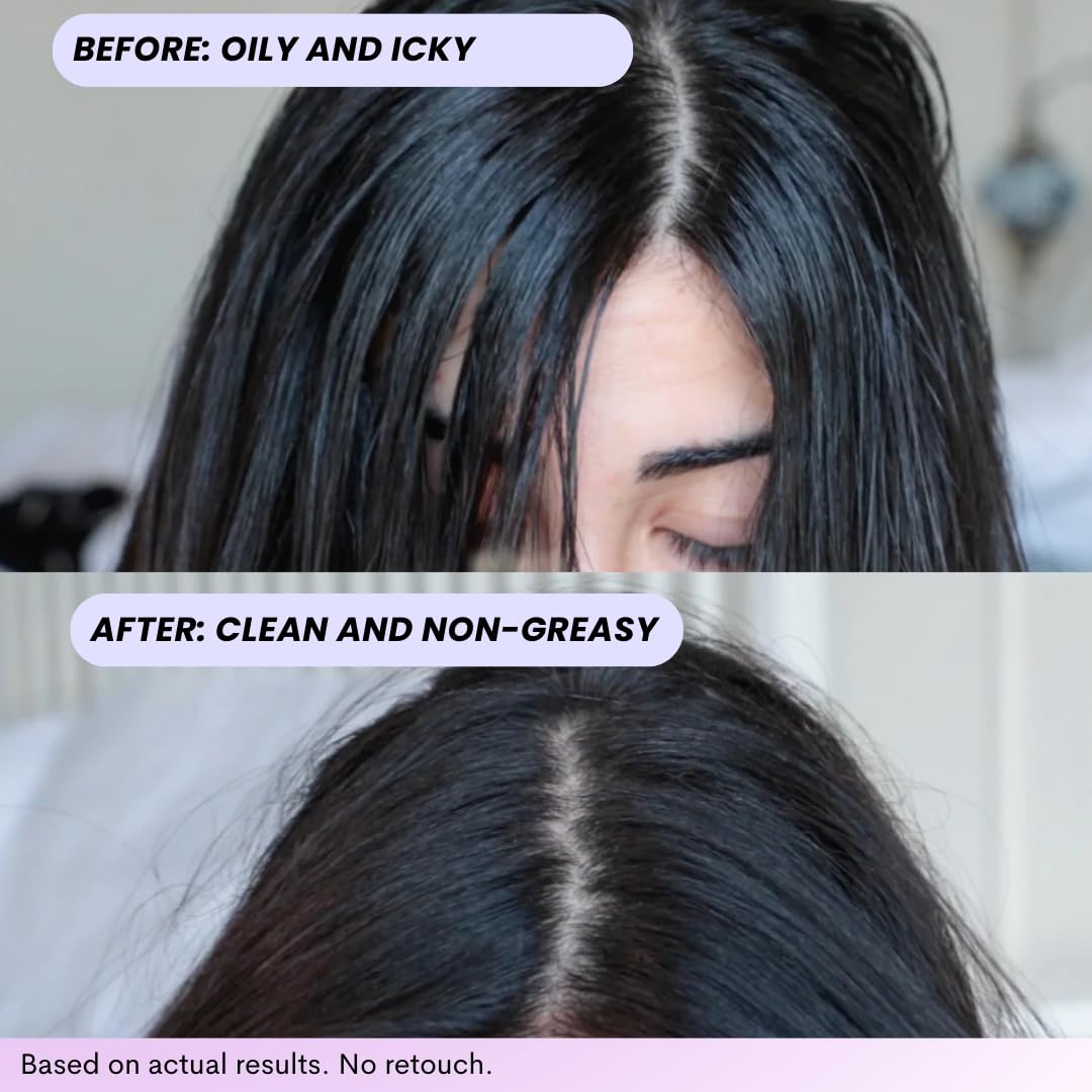 FoxyBae Turned Up applied to roots to absorb oil and boost volume.