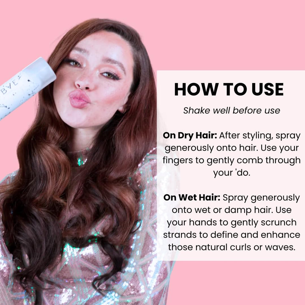 FoxyBae Hair Spray on dry hair for a polished finish with frizz control.