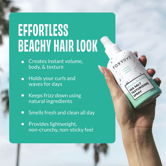 FoxyBae Sea Salt Spray mist enhances definition and lightweight hold for all hair types.