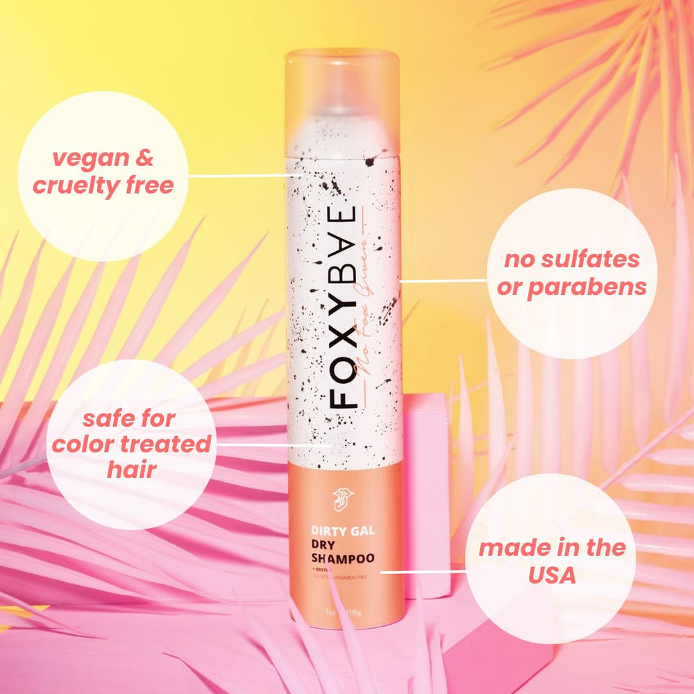 FoxyBae color-treated hair safe use demonstrated after spraying.