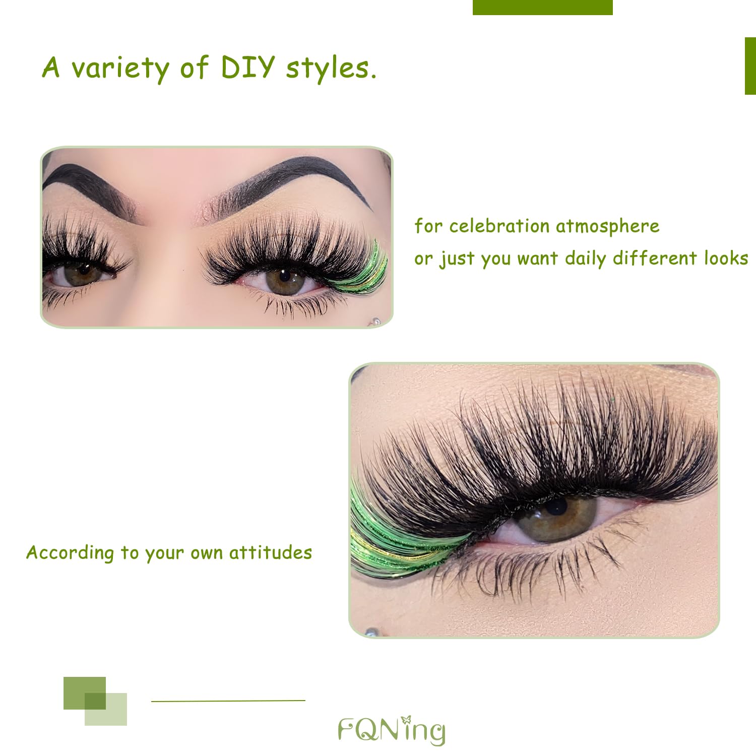 FQNing glitter lashes ideal for parties or weddings to elevate festive looks