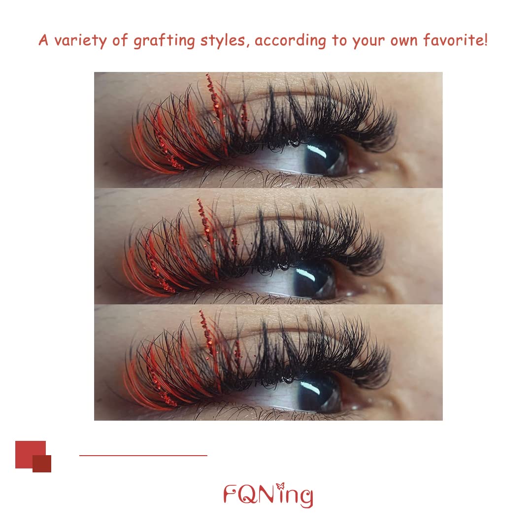 Handmade faux mink lashes with red glitter finish for a refined look