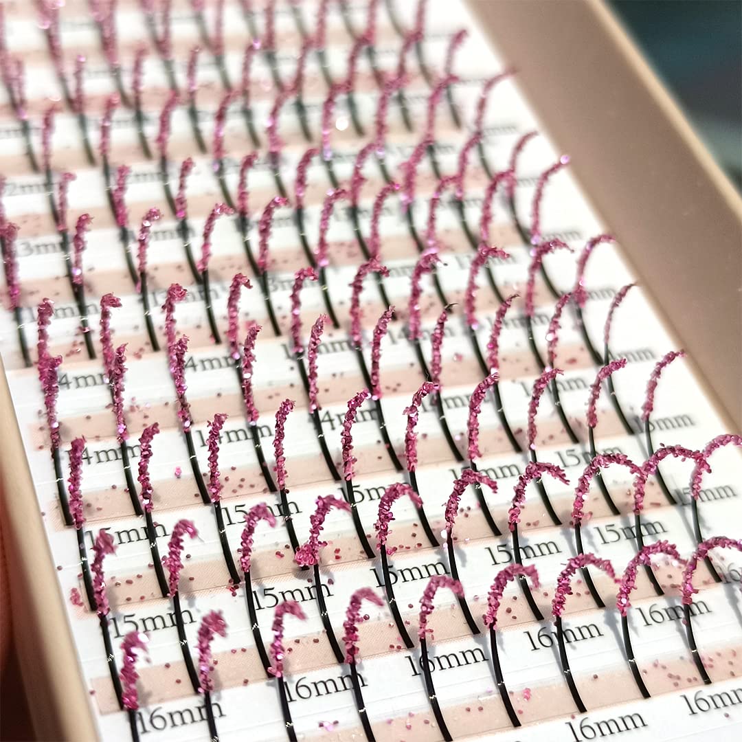 FQNing pink glitter lash spike under stage lights sparkle