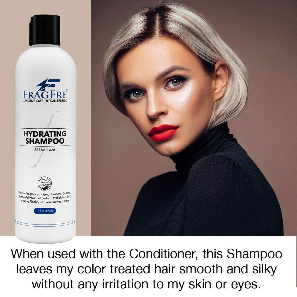FRAGFRE fragrance-free sulfate-free shampoo closeup-lather demonstrates lightweight cleansing for hair textures