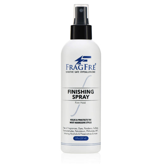 FRAGFRE Hair Finishing Spray bottle for strong hold without fragrance.