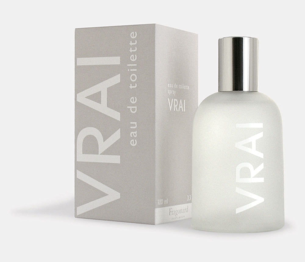 Fragonard VRAI bottle close-up highlighting fresh bergamot opening for a crisp entrance.