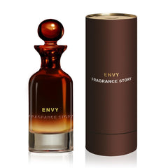 Fragrance Story ENVY bottle with grapefruit notes, long-lasting masculine scent for daily wear