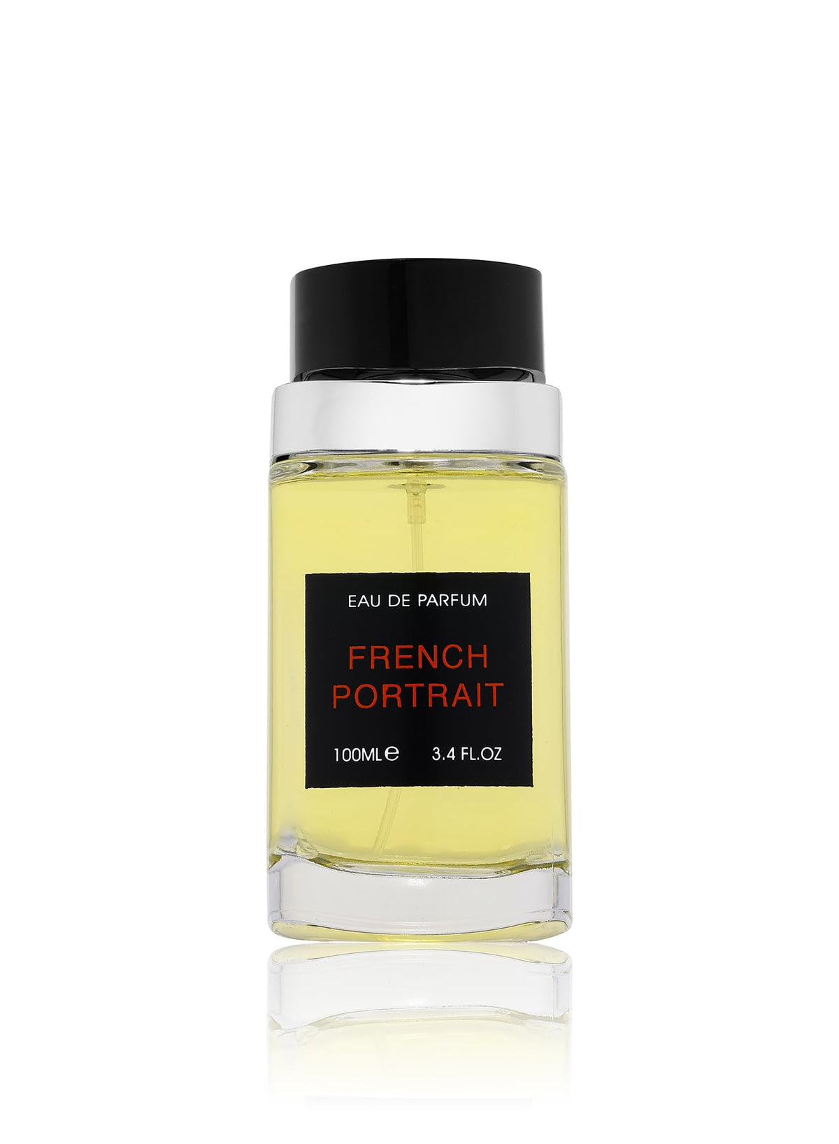 Fragrance World French Portrait bottle close-up suggests elegant everyday scent