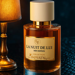 FRAGRANCES BY SASSO La Nuit De Lui cylindrical box presentation, ideal as a gift.