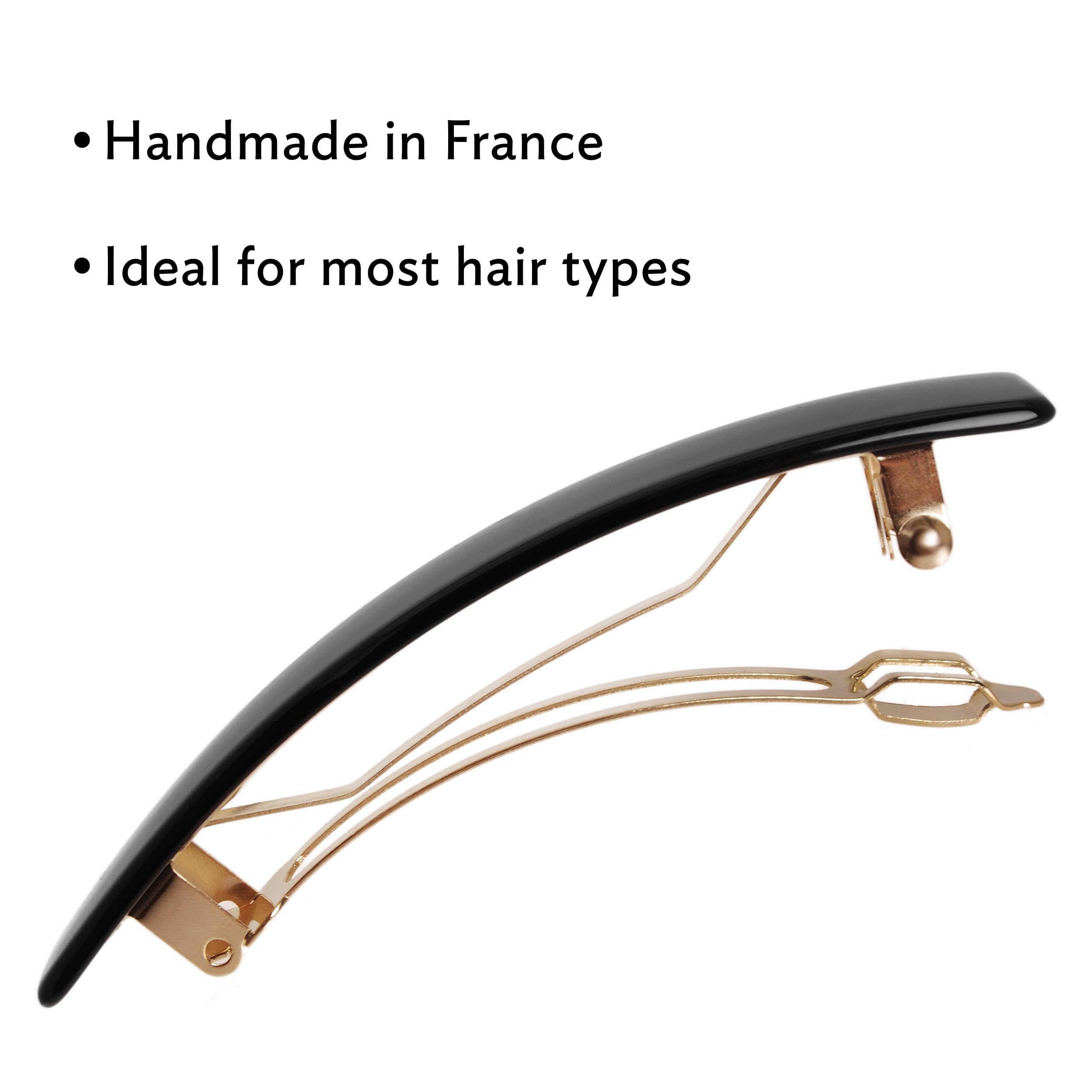 France Luxe checkered barrette gift-ready packaging option.