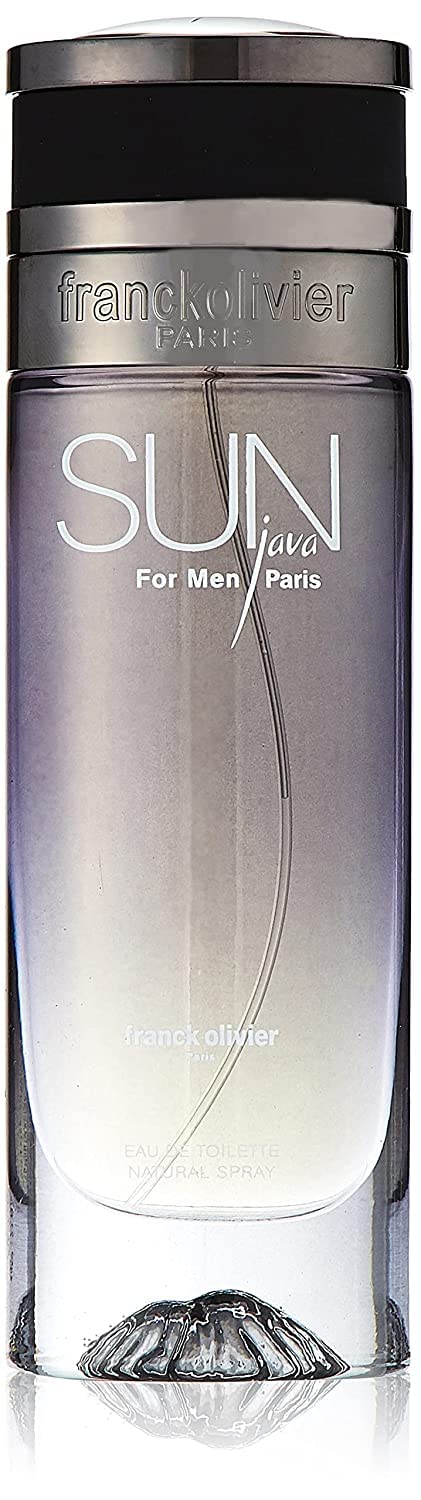 Franck Olivier Sun Java bottle front, versatile daytime fragrance for men