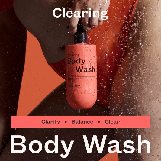 frank body Clearing Body Wash pour action delivering refreshing lather for congested skin