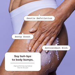 frank body Niacinamide Body Scrub bottle showing fluffy foaming exfoliant