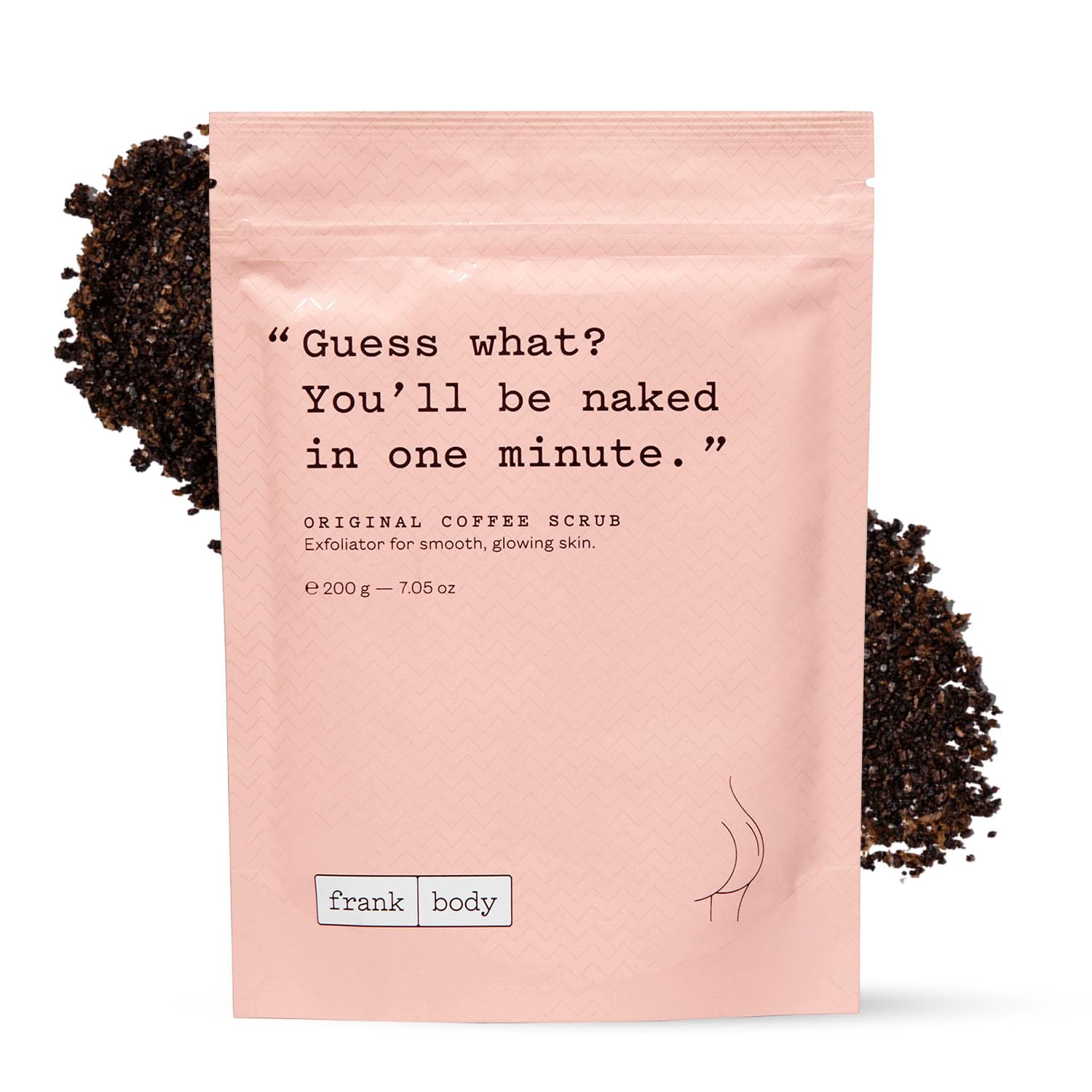Frank Body Original Coffee Scrub bottle front view for invigorating exfoliation