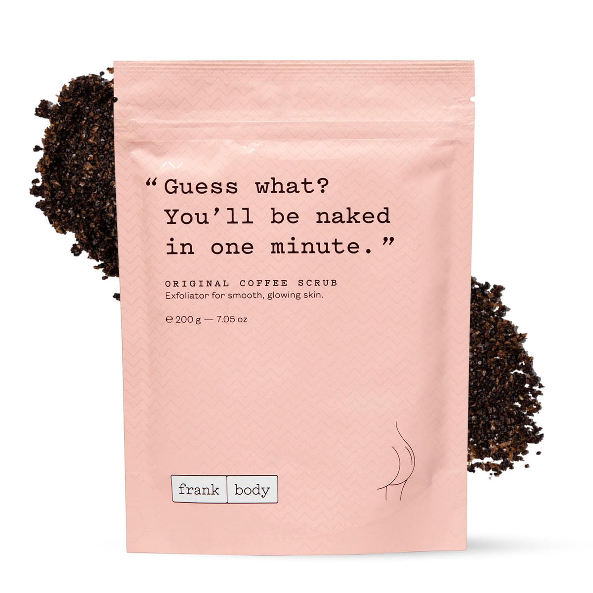 Frank Body Original Coffee Scrub bottle front view for invigorating exfoliation
