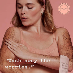 Packaging label of Frank Body Original Coffee Scrub highlighting cruelty-free and vegan