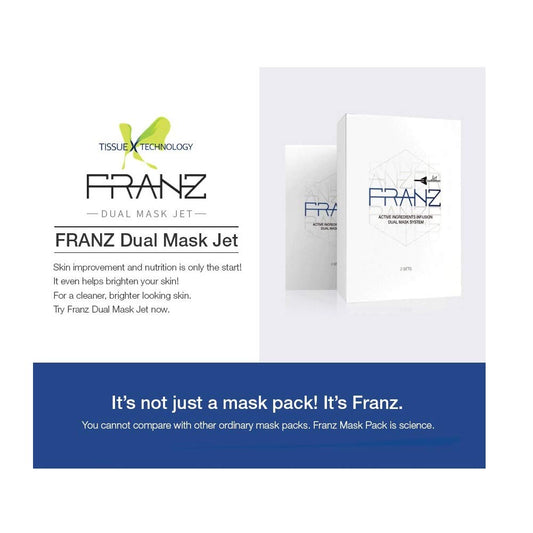 FRANZ Dual Mask Jet masks exposed, ready for spa-like treatment at home.
