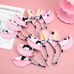 FRCOLOR animal headband cow close-up highlighting plush texture and soft fit.