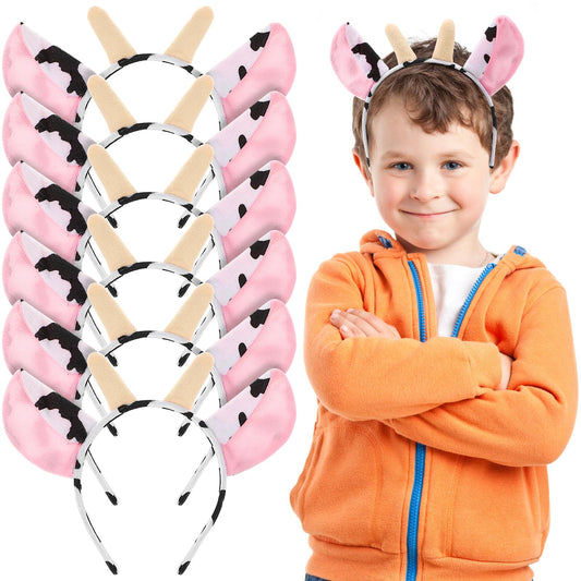 FRCOLOR cow ear headband set of 12 for playful party looks and group activities.