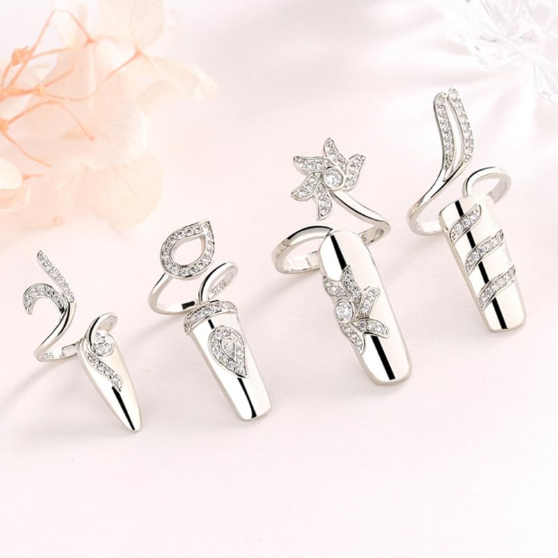 Gift-ready rhinestone nail rings for girlfriends and friends