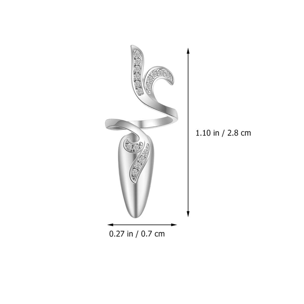 FRCOLOR silver nail rings showcased in wedding or prom looks
