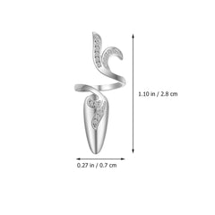 FRCOLOR silver nail rings showcased in wedding or prom looks