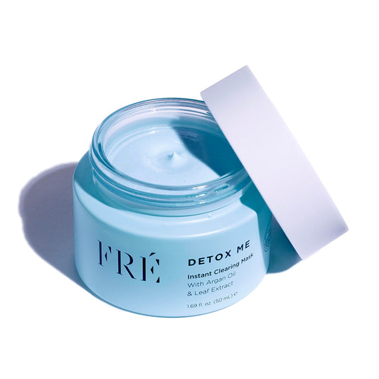 FRÉ Exfoliating Acne Face Mask application demonstrates gentle pore-clearing massage