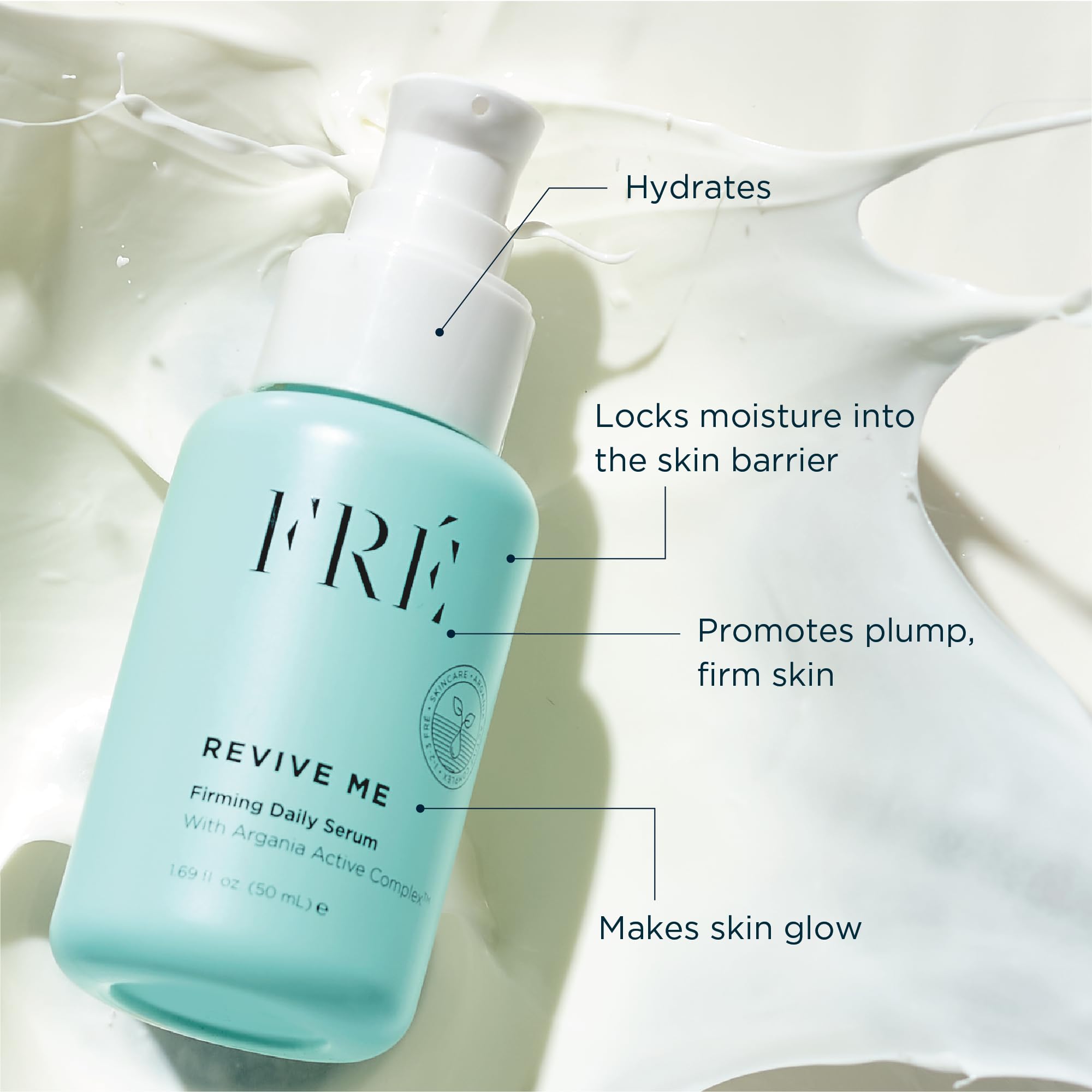 FRÉ clean beauty bottle graphic highlighting vegan and cruelty-free formula.