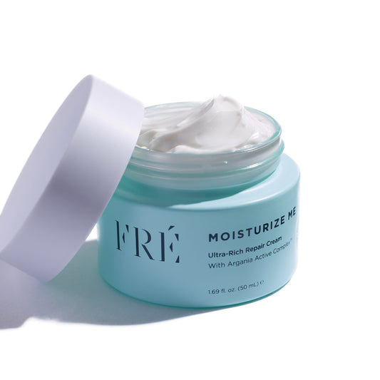 FRÉ Ultra-Rich Repair Cream jar closeup showing creamy texture for instant hydration.