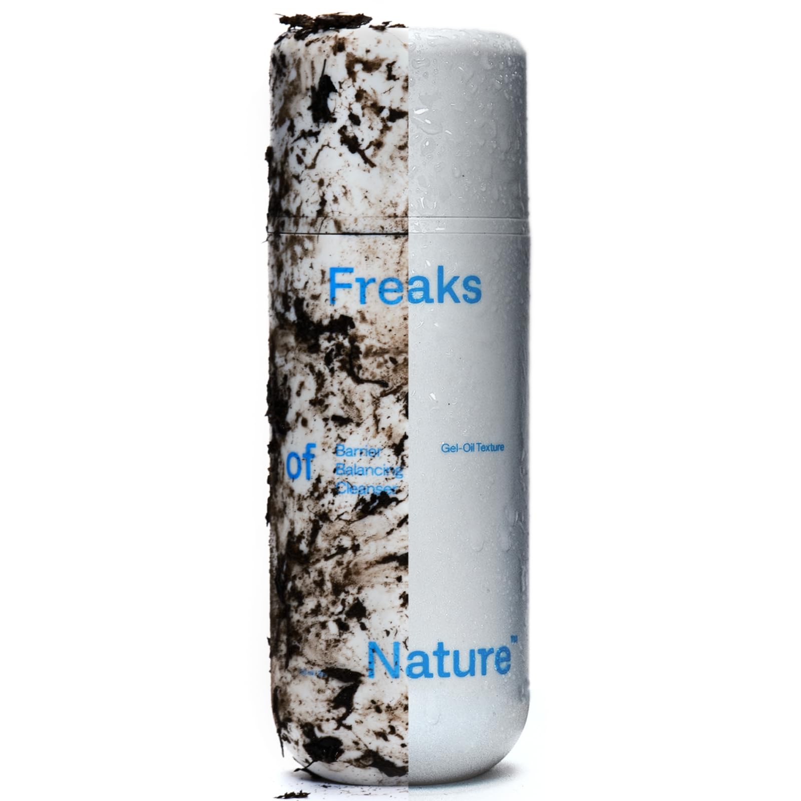 Freaks of Nature Barrier Balancing Cleanser eco-conscious branding visuals for mindful shoppers.