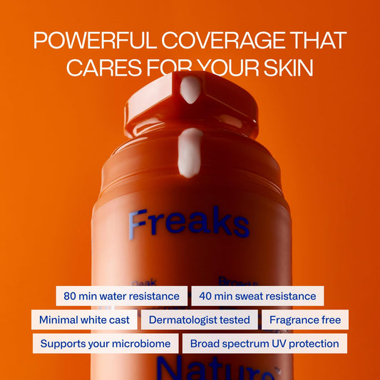Freaks of Nature Peak Performance SPF 50 application in hand demonstrates smooth, easy blending.