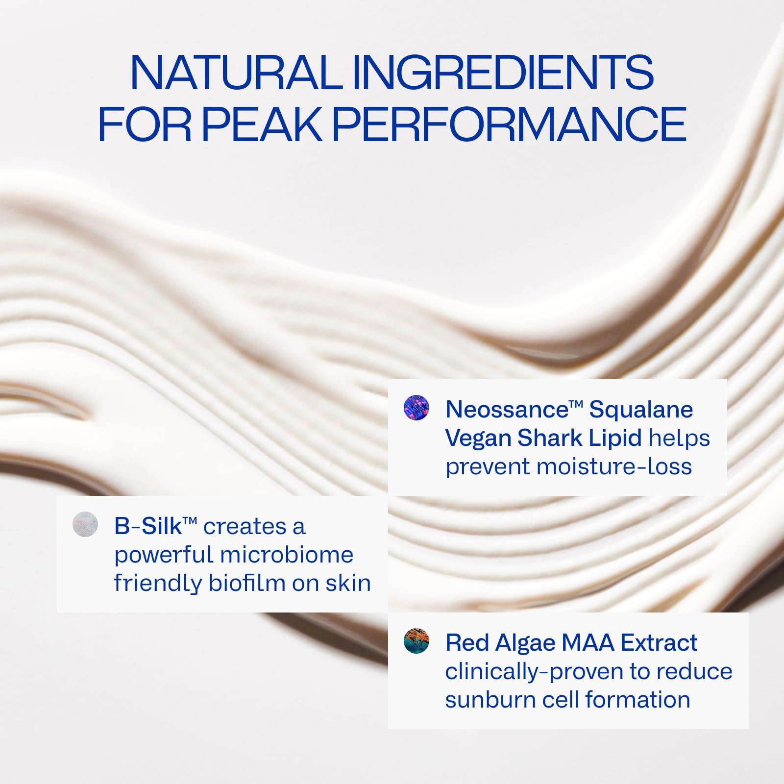 Freaks of Nature Peak Performance SPF 50 texture on skin shows fast absorption with a non-greasy finish.