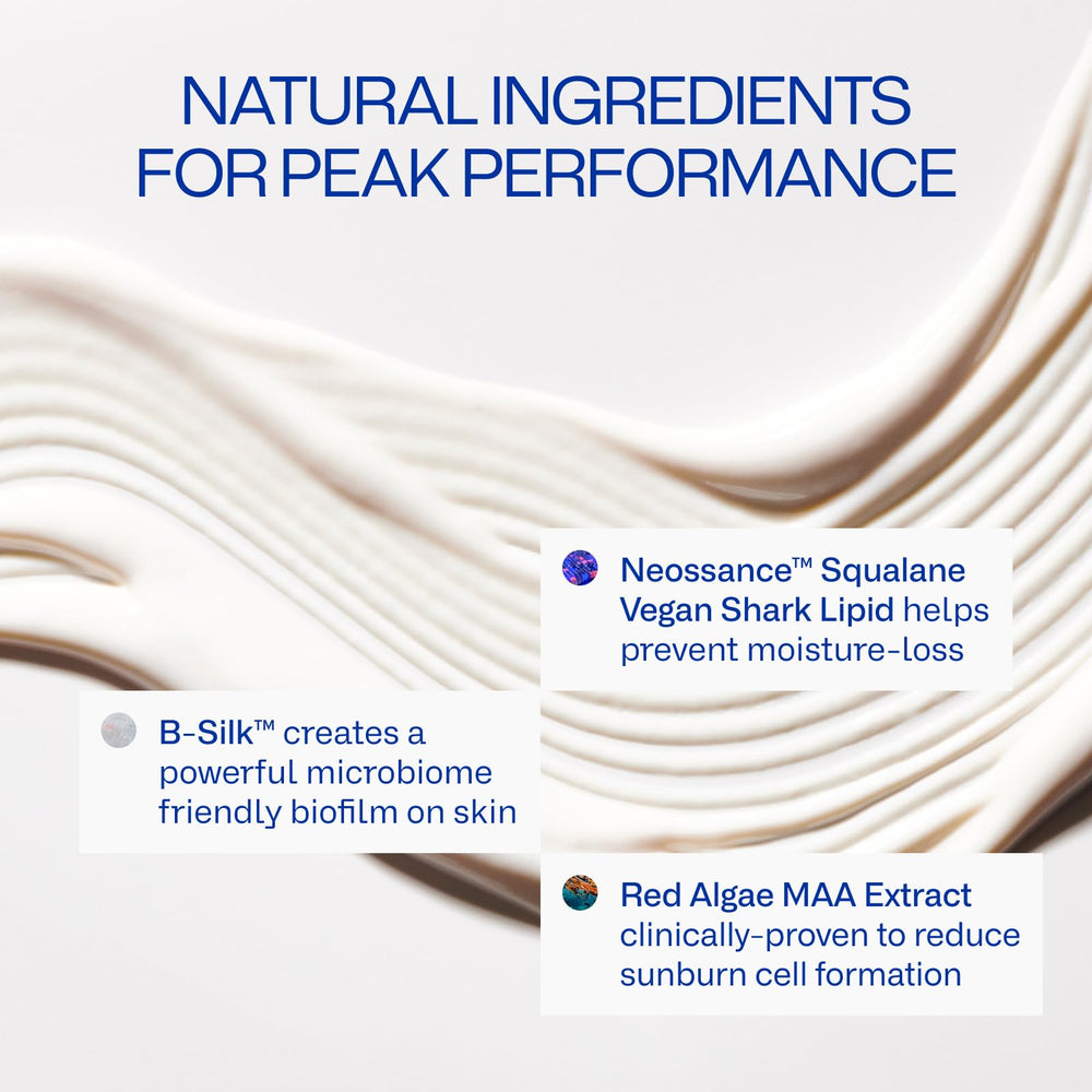 Freaks of Nature Peak Performance SPF 50 texture on skin shows fast absorption with a non-greasy finish.