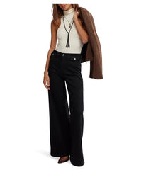 Free People Kellee high-rise palazzo pants, leg opening, easy to cuff or pair with heels.