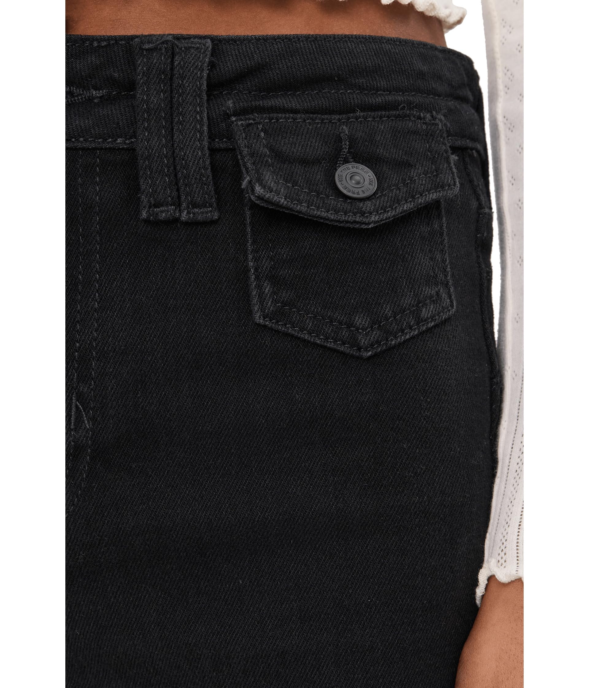 Free People Kellee high-rise palazzo pants, pocket detail, practical day-to-night wear.
