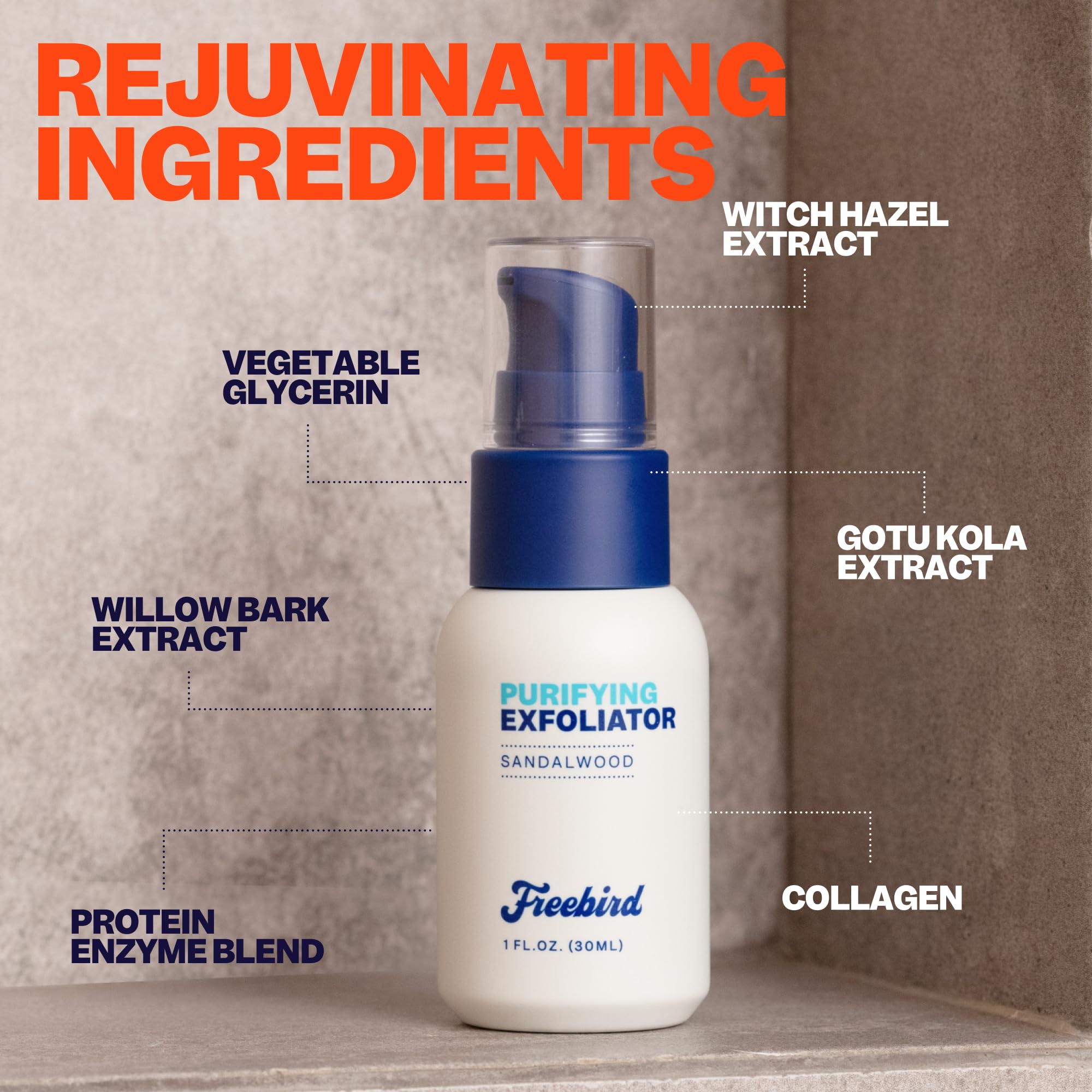 Freebird Salicylic Exfoliator foam on hand demonstrates gentle exfoliation