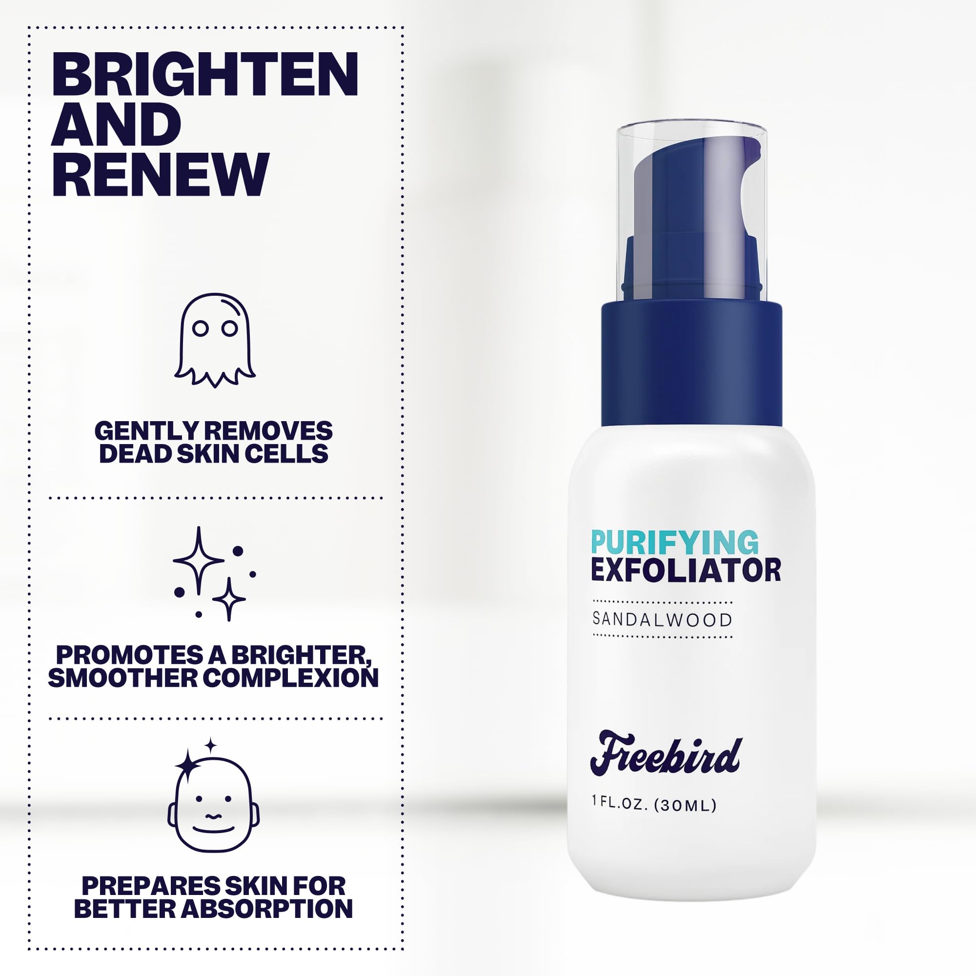 Freebird Salicylic Exfoliator post-use face looks refreshed and clean
