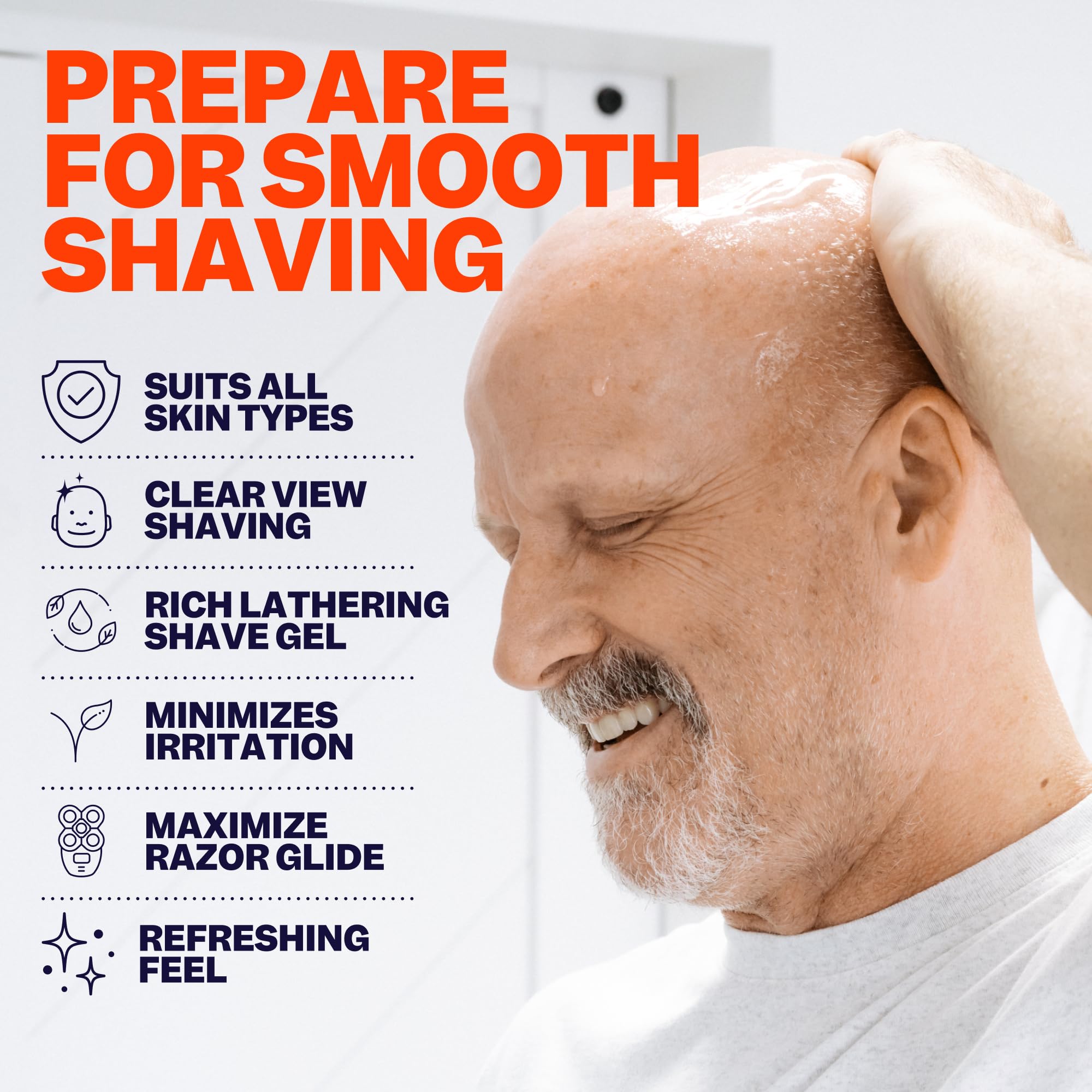 Freebird Shave Gel clear bottle highlights visibility for accurate shaving.