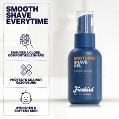 Freebird gel texture close-up shows non-foaming, clear consistency.