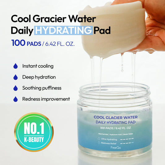 FreeGo Cool Glacier Water Pad closeup shows vegan cotton texture for deep moisture.