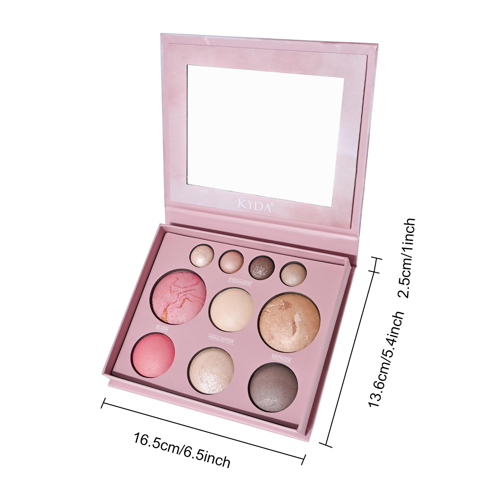 FREEORR all-in-one makeup palette with built-in mirror for on-the-go touch-ups