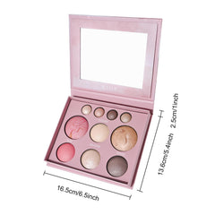 FREEORR all-in-one makeup palette with built-in mirror for on-the-go touch-ups