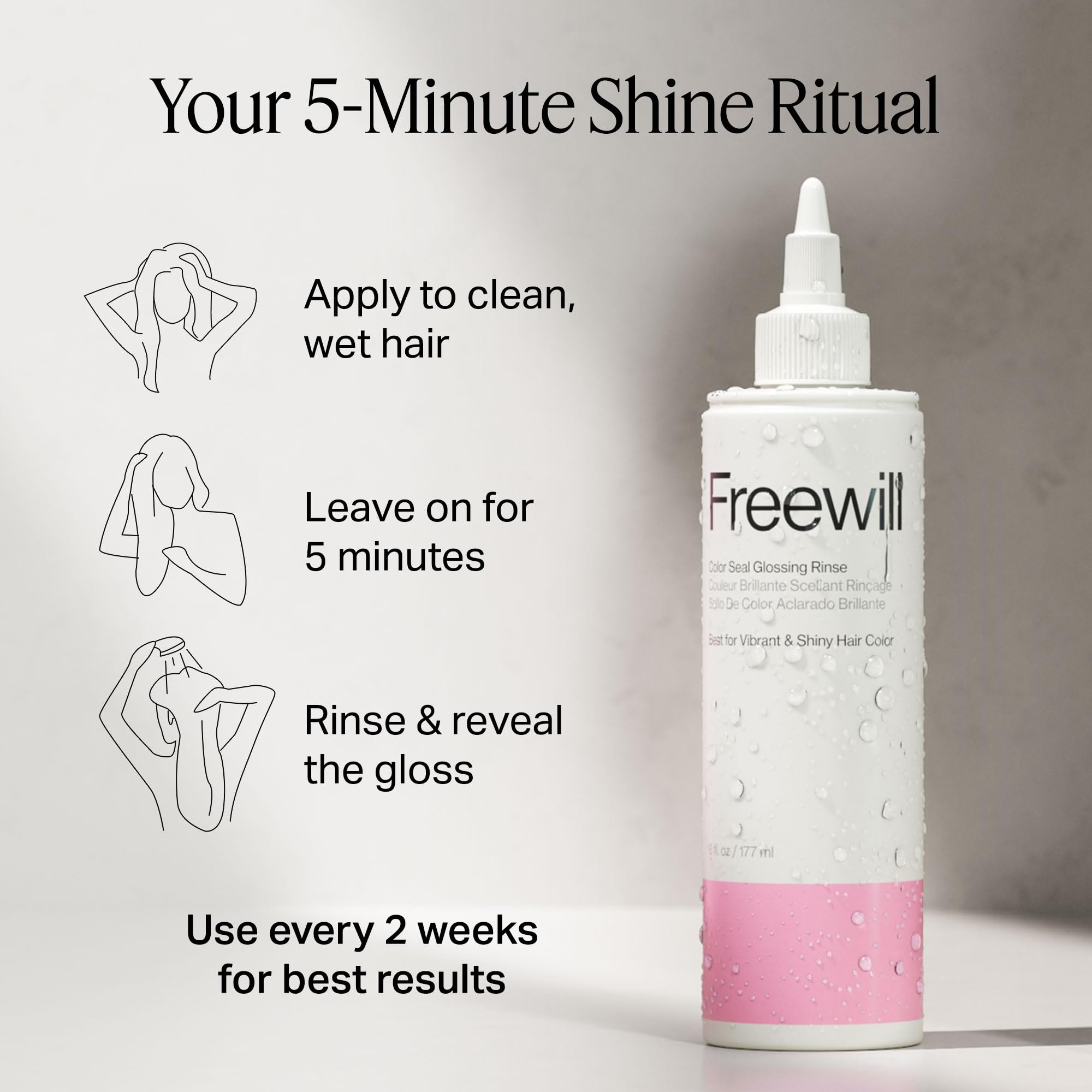 Freewill Color Seal Glossing Rinse ginger root oil shine on strands