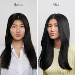 Freewill Frizz Smoothing Blowout Cream pump close-up for easy, even application.