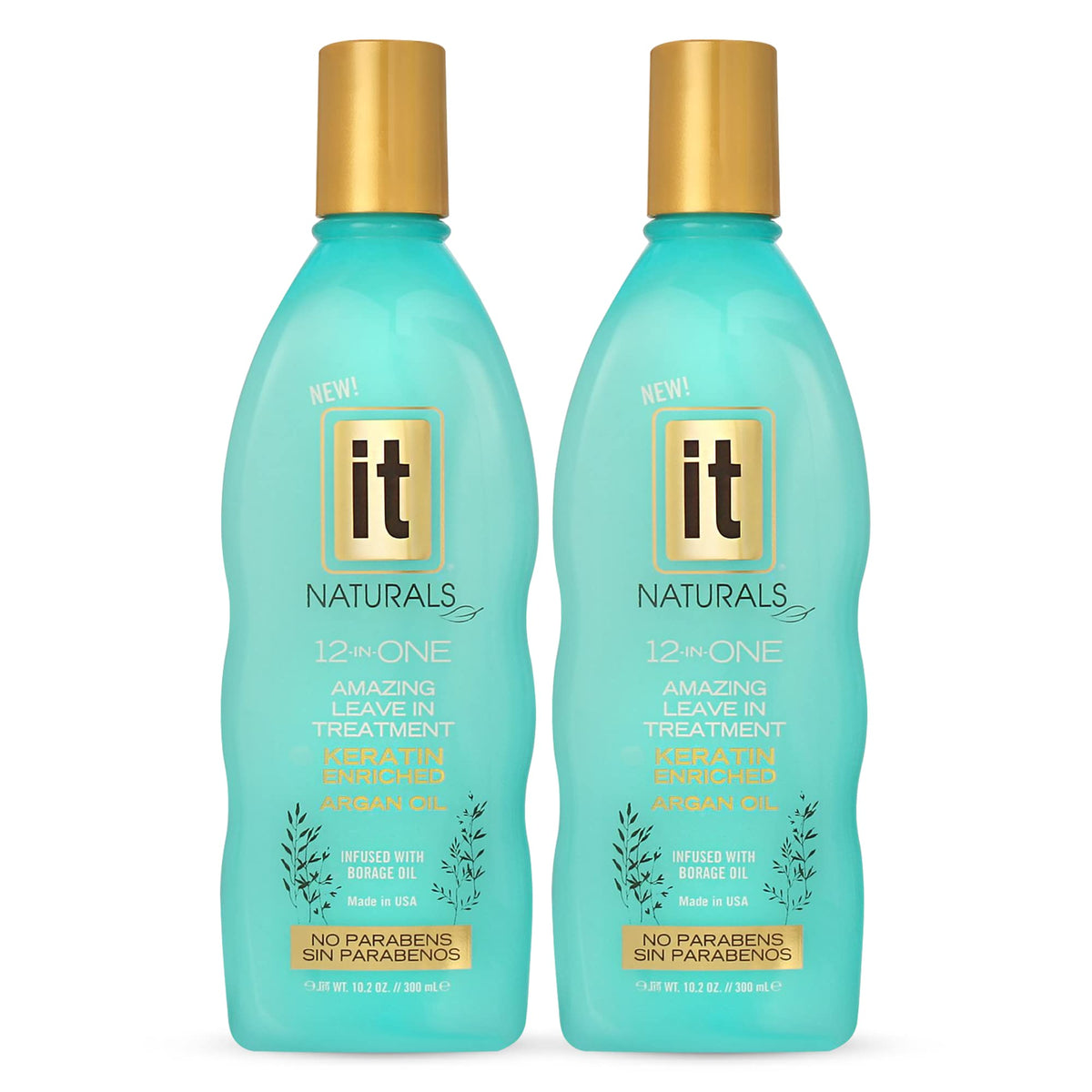 Freeze It 12-in-One Leave-In bottle, keratin and argan oil for smooth detangling and added shine.